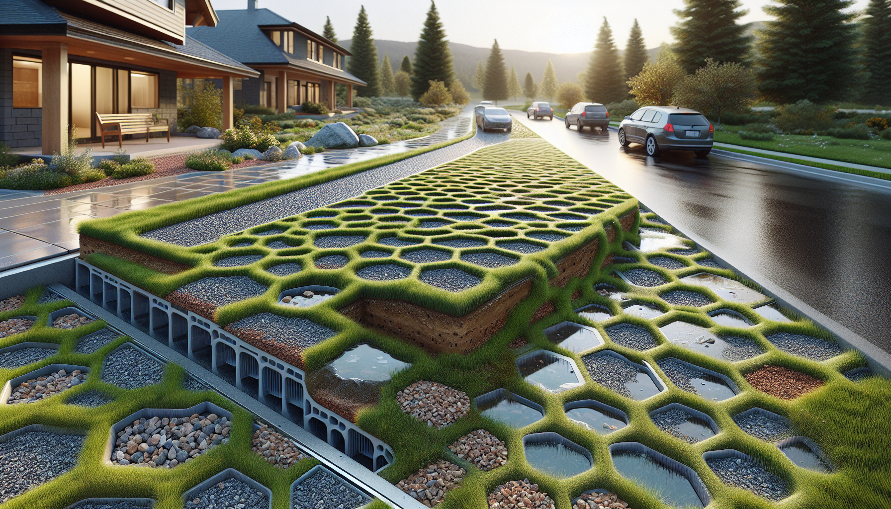 Parking i podjazd z nawierzchnią biologicznie czynną: jak stosować geokraty, kratki parkingowe, geowłókniny i georuszty Parking i podjazd z nawierzchnią biologicznie czynną: jak stosować geokraty, kratki parkingowe, geowłókniny i georuszty