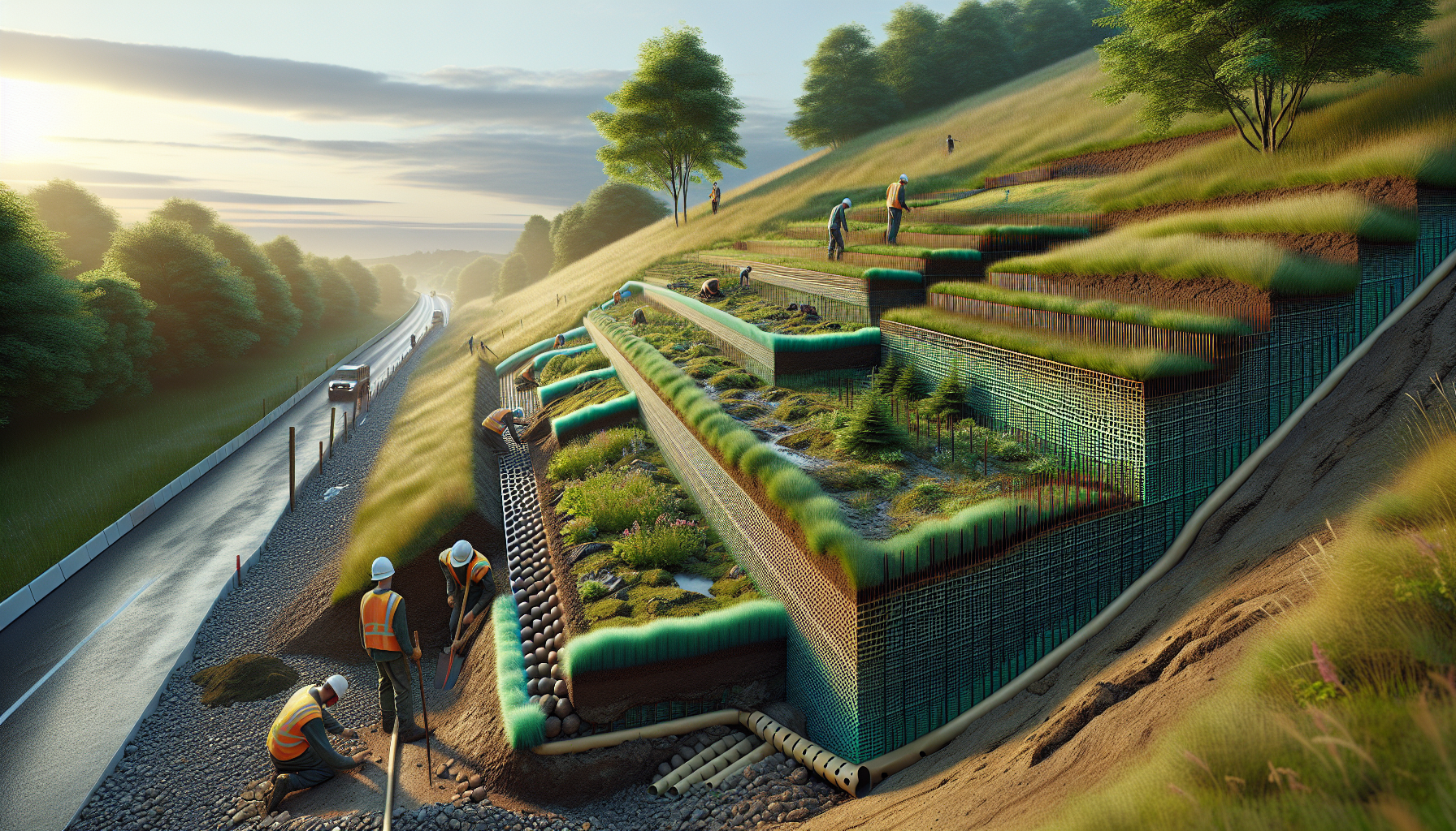 Wzmocnienie skarpy: geosyntetyki i metody naturalne — praktyczne zastosowania geokrat, geosiatek, geowłóknin i geotkanin Wzmocnienie skarpy: geosyntetyki i metody naturalne — praktyczne zastosowania geokrat, geosiatek, geowłóknin i geotkanin